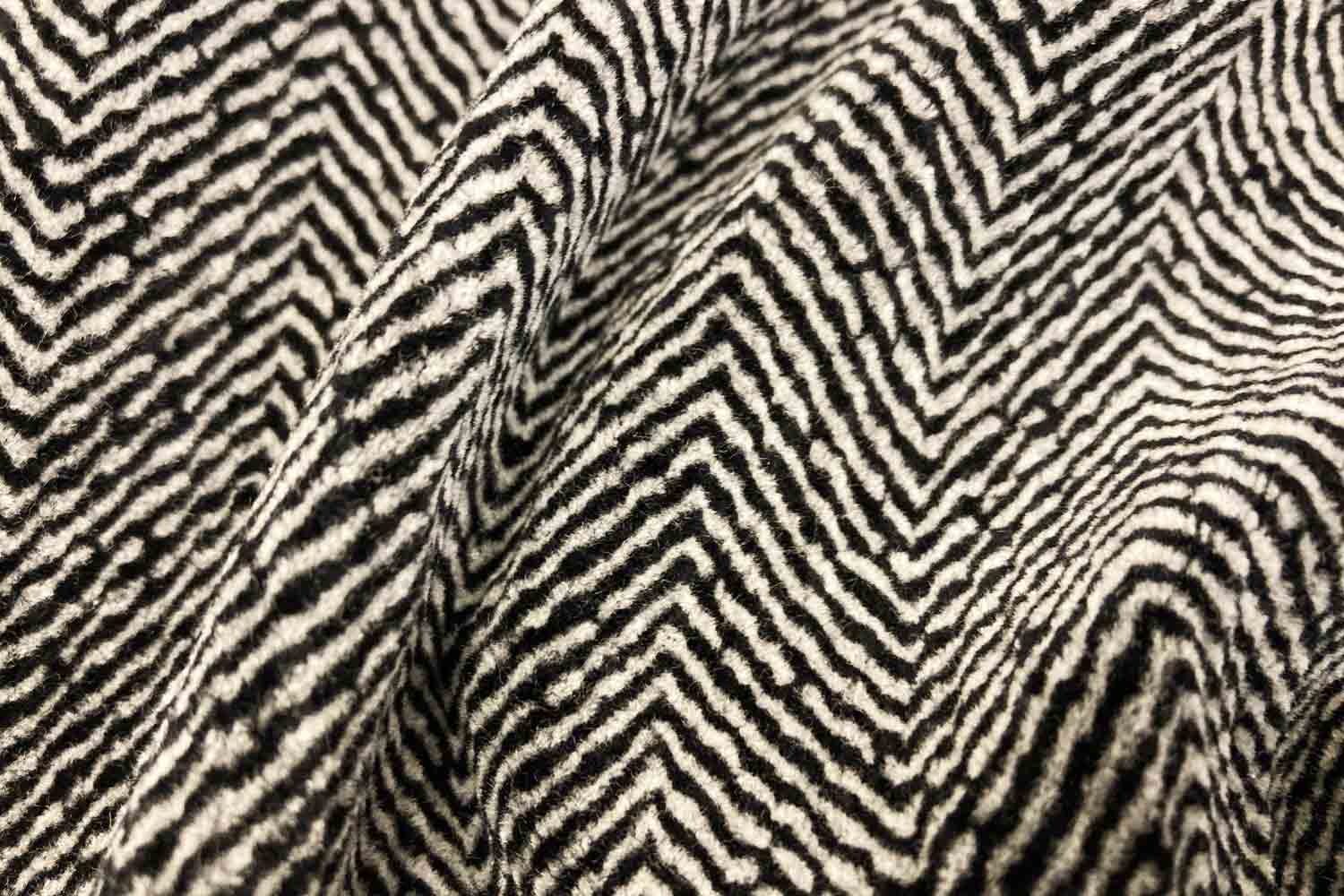 Wintermantelstoff schwarz weiss